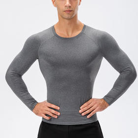 跃牌【欲动春风】男装系列 男士秋冬新款运动长袖户外跑步紧身训练T恤11515