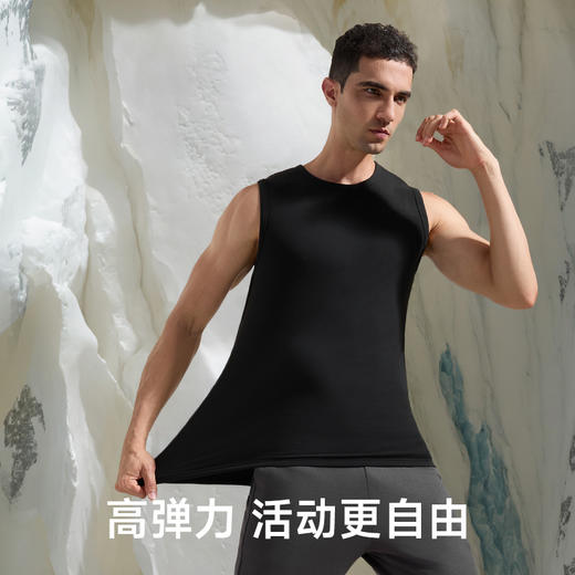 素湃Supield热力绒加绒背心男抗静电吸汗干爽7A抗菌东北冬季内搭 商品图3