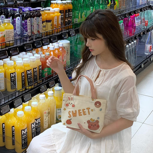 【潮流百搭❗️帆布单肩包】秋冬大容量 包包女新款 潮百搭格纹帆布包 时尚单肩包通勤托特包 商品图2