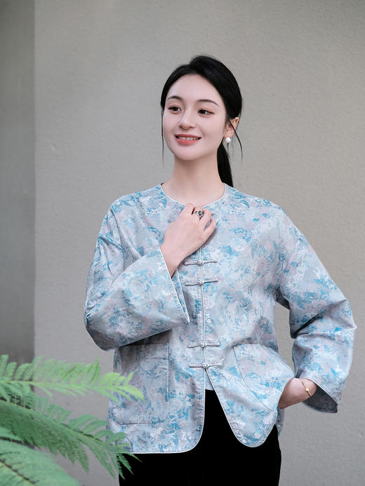 盛唐牡丹| 繁花真丝异色罗对襟外套 商品图4