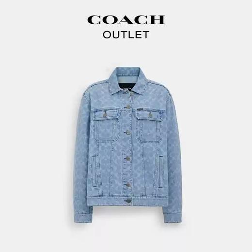 【自营】coach/蔻驰  女士经典标志老花丹宁牛仔夹克休闲舒适通勤 CL264 P9J 商品图4