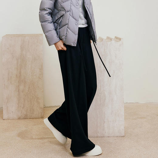玳莎通勤OL阔腿裤女秋冬新款职业系带设计宽松显瘦西装裤  ED36303 商品图2