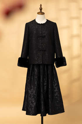 荷言HEYEN 夜粼 小香风厚款长袖外套高级定制