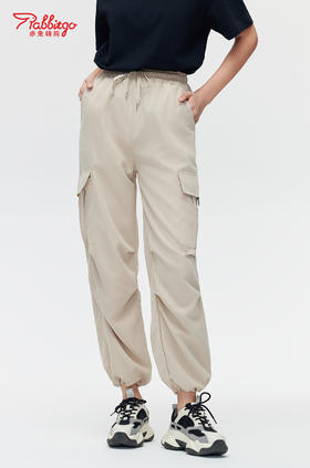 赤兔嗨购女士秋季薄款休闲灯笼束脚速干运动直筒阔腿裤2024年新款