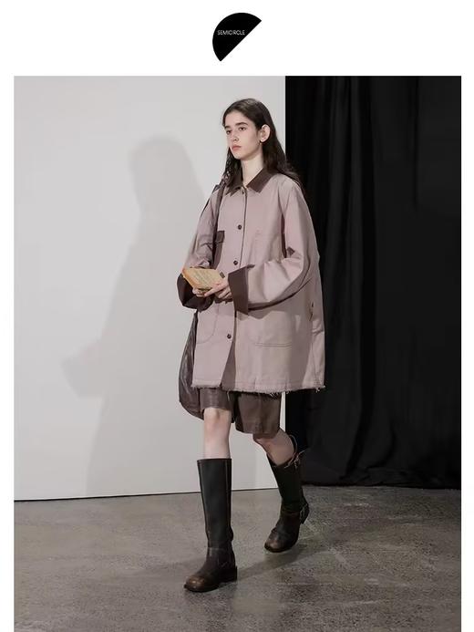 半圆/D24407500/水洗衬衫领工装外套 商品图2