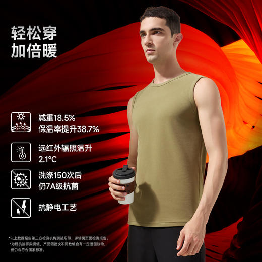 素湃Supield热力绒加绒背心男抗静电吸汗干爽7A抗菌东北冬季内搭 商品图1