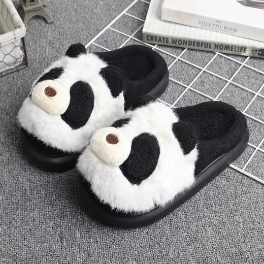 可爱小熊猫卡通冬季保暖棉拖鞋大童男女童毛绒鞋子棉拖【WG24106】 商品图1