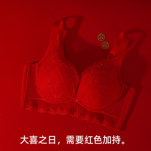 【商场同款】熳洁儿 乳胶文胸小胸聚拢中厚杯法式蕾丝舒适无钢圈内衣24701518 商品图4