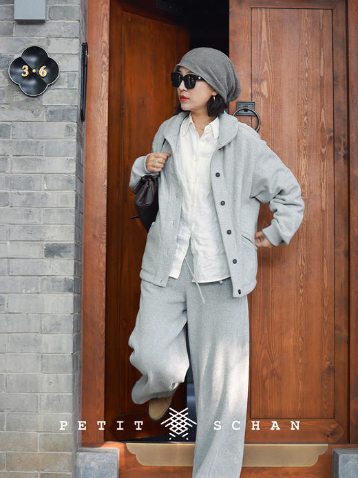 PETIT SCHAN小闪 CLO#619 Hiking tourism 徒游 棉羊毛小翻领抓绒休闲卫衣外套 商品图1