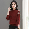 CC-103-6731羊毛半高领毛衣女秋冬内搭宽松新款拼色上衣套头长袖打底衫 商品缩略图2
