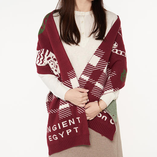 大英博物馆 盖亚·安德森猫系列 提花围巾 帽子 保暖节日套装礼盒 商品图3