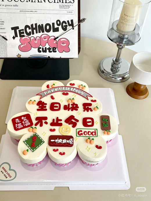 生日杯子蛋糕，提前48小时预定，文字可更改，共12杯 商品图1