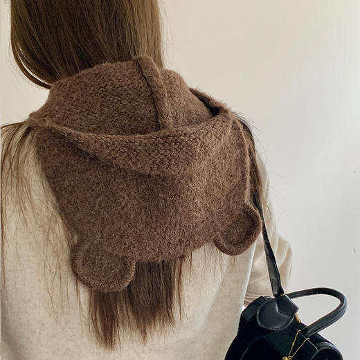 【时尚潮搭保暖帽！秋冬氛围感拿捏住~】秋冬新款小熊耳朵帽子女百搭可爱时尚潮针织帽冬季防寒保暖毛线帽，遮脸显小，超有氛围感。ry 商品图3