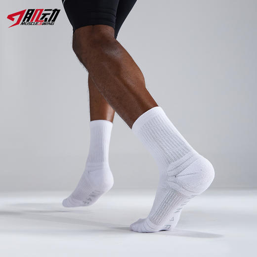 620肌动RUNFIT专业运动袜男马拉松跑步训练袜秋冬毛巾底纯色中筒袜 商品图11