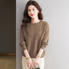 CC-27-24169纯色百搭套头毛衣女秋冬新款打底衫宽松显瘦上衣圆领气质针织衫 商品缩略图1