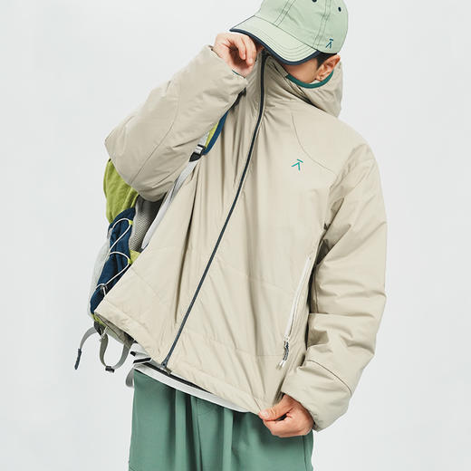 【十一破价福利】ACMEITEM爱棵米 户外秋冬情侣轻量连帽棉服宽松保暖夹棉外套男女GAF3070317G 商品图3