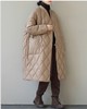 雀说 秋冬新款文艺大码宽松立领纯色中长款大口袋轻薄棉衣外套女4ZF-9102 商品缩略图6