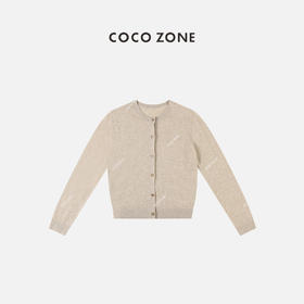 COCO ZONE 圆领针织单排扣薄款长袖开衫上衣 23C19068