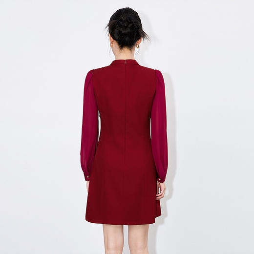 【高货wl】全新升级【铂金会员349/天猫469/差价120】(33725) 洛诗琳质名媛风连衣裙法式轻奢立领设计感修身显瘦裙子 商品图4