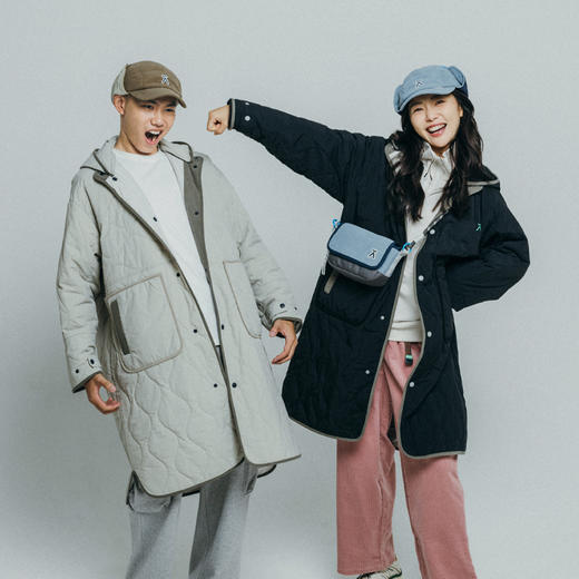 【十一破价福利】ACMEITEM爱棵米 户外防泼水长款棉服可拆卸连帽宽松秋冬外套男女GAF3070333G 商品图2