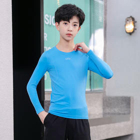 UTO/悠途儿童圆领紧身运动长袖高领户外跑步休闲长袖速干衣春秋