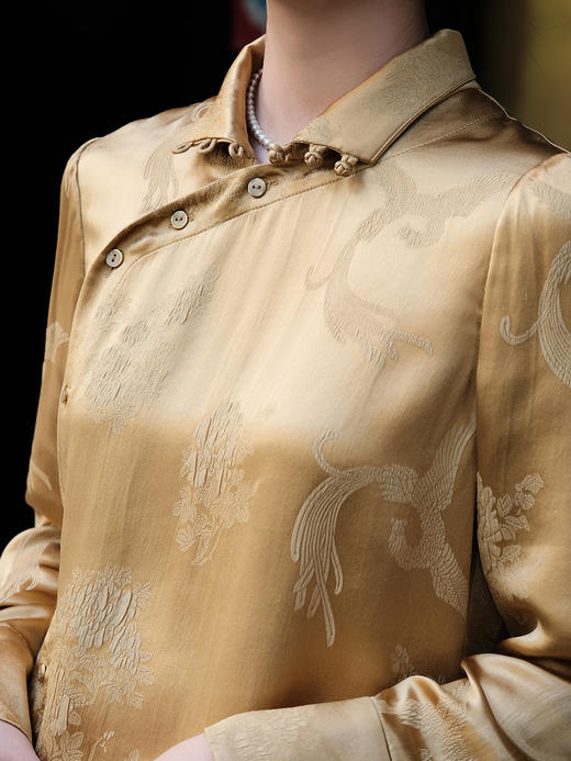 盛唐婧| 新中式立领衬衫上衣 商品图1