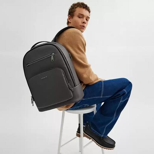 【自营】coach/蔻驰  男士ETHAN 牛皮革双肩包休闲大容量背包 CM697 QB/GF 商品图2