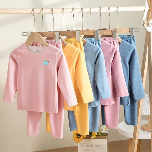 儿童秋冬加绒保暖内衣套装AB面磨毛无痕圆领修身中大童秋衣秋裤 商品图1