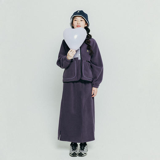 【十一破价福利】ACMEITEM爱棵米 户外女士摇粒绒休闲半裙可开叉半身中场裙子女厚GAF2370906G 商品图1