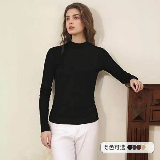 OLrain欧芮儿长袖T恤女冬季2024年新款通勤加绒加厚德绒打底衫 商品图4