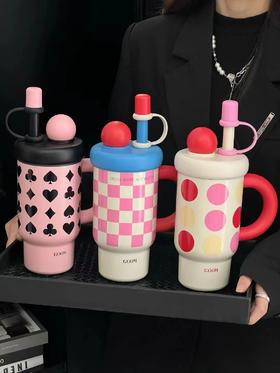 GOOM巨无霸保温杯2024新款高颜值大容量防漏吸管水杯茶水分离杯子 YD