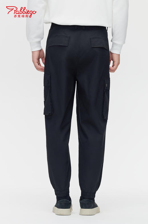 赤兔嗨购2024年新款日系多口袋直筒束脚休闲裤工装裤男士宽松大码美式束脚运动休闲裤子 商品图4
