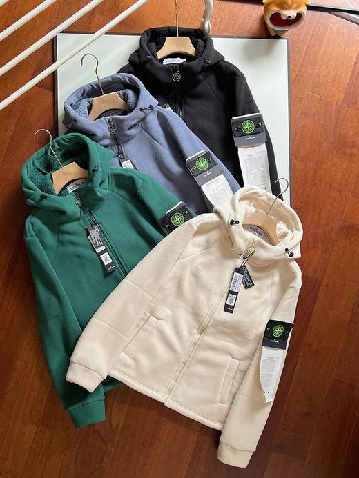 石头岛秋冬加绒加厚摇粒绒连帽外套 商品图0