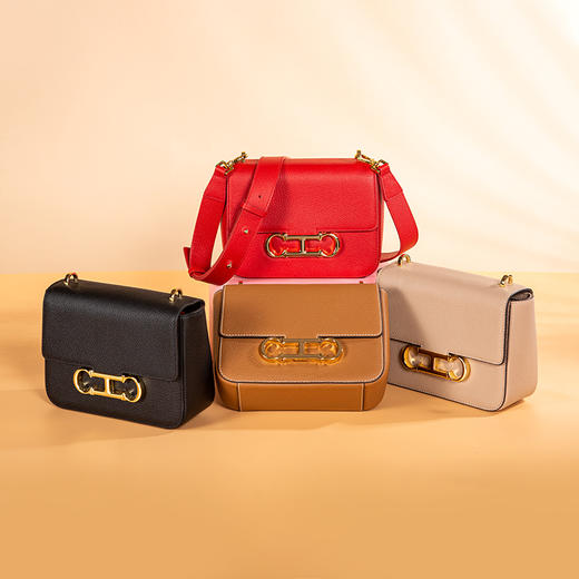 CHCH祈祈新款牛皮单肩挎包简约百搭同情斜挎包小方包女式包CM1C2008 商品图7