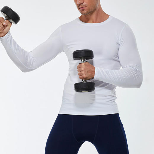 跃牌【欲动春风】男装系列 健身运动跑步紧身T恤弹力排汗速干长袖衫衣服4002 商品图3