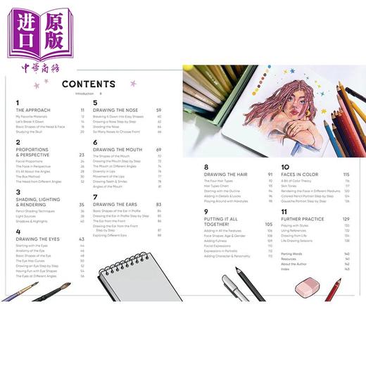 预售 【中商原版】Draw Amazing Faces 进口艺术 绘制令人惊叹的面孔 商品图1