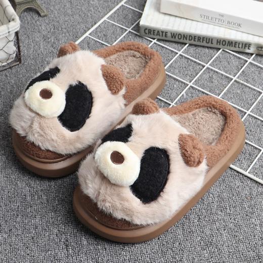 可爱小熊猫卡通冬季保暖棉拖鞋大童男女童毛绒鞋子棉拖【WG24106】 商品图3