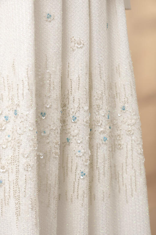 荷言GL 雪落枝 新中式钉珠刺绣小香风毛呢半裙秋冬（可搭配雪落梅） 商品图3