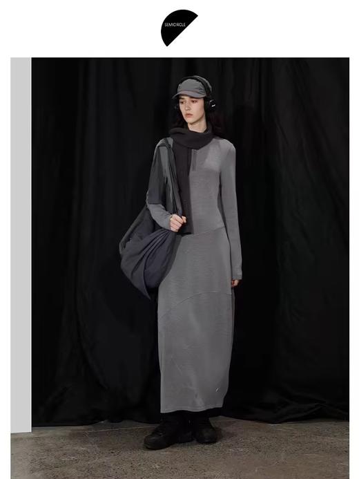 半圆/D24402531/垂感针织拼接连衣裙 商品图0