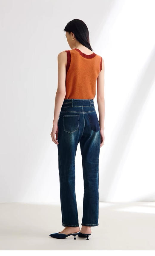 【孤品 捡漏】巨好穿的 EP 高弹 秋冬款 微绒水洗蓝牛仔裤  蓝色两粒扣 拉绒牛仔裤 磨毛牛仔裤 商品图4