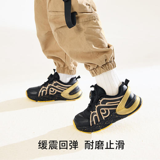 卡特兔童鞋儿童运动鞋男童秋冬软底防滑旋钮鞋女童加绒儿童棉鞋 商品图4