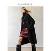 西嘉|兔毛真丝羊毛混纺 双面毛呢拼接罗纹领大衣女中长款廓形外套 商品缩略图0