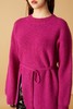 ANSUABEL 玫红色系带高开衩针织上衣 10481 商品缩略图3