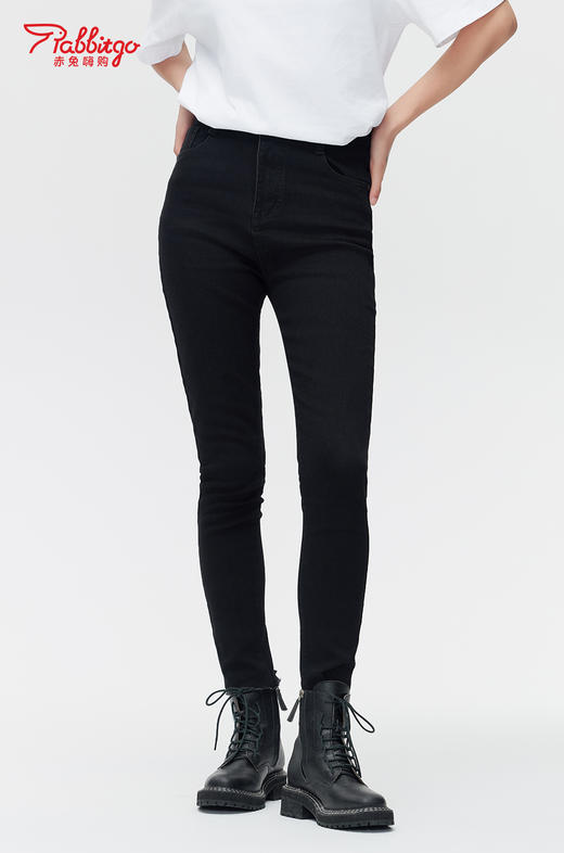 赤兔嗨购高腰修身弹力小脚牛仔裤2024新款百搭九分裤新款显瘦紧身 商品图1