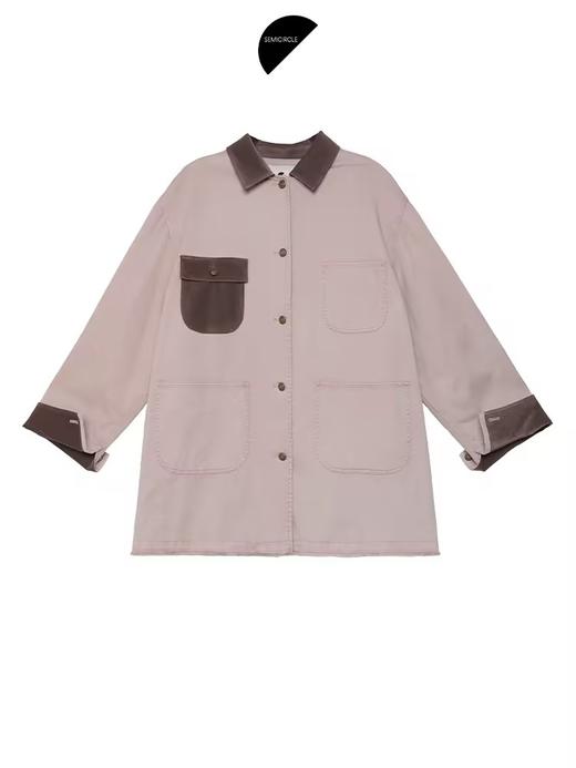 半圆/D24407500/水洗衬衫领工装外套 商品图4