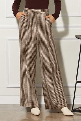 LNNNS 咖啡色千鸟格纹长裤 10515