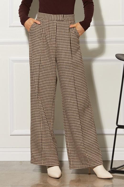 LNNNS 咖啡色千鸟格纹长裤 10515 商品图0