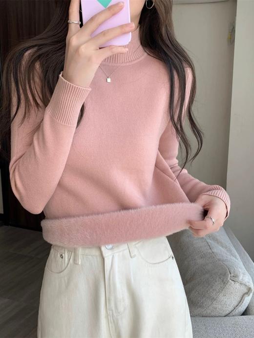 【GZ】无忧购韩系慵懒简约一体绒保暖中领针织打底衫303#（截单后7天发货) 商品图10