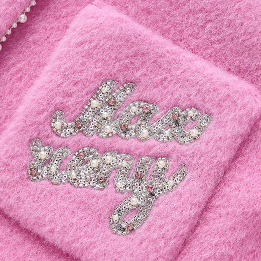 MAXRIENY浪漫芭比粉外套24冬珍珠钉珠刺绣设计名媛气质感MF85JA760L2001 商品图1