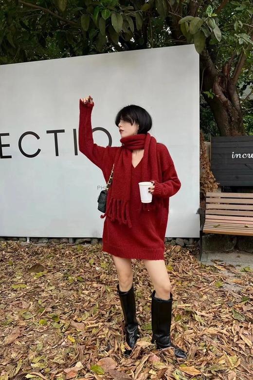 LNNNS 圣诞休闲围脖针织连衣裙 17396 商品图3